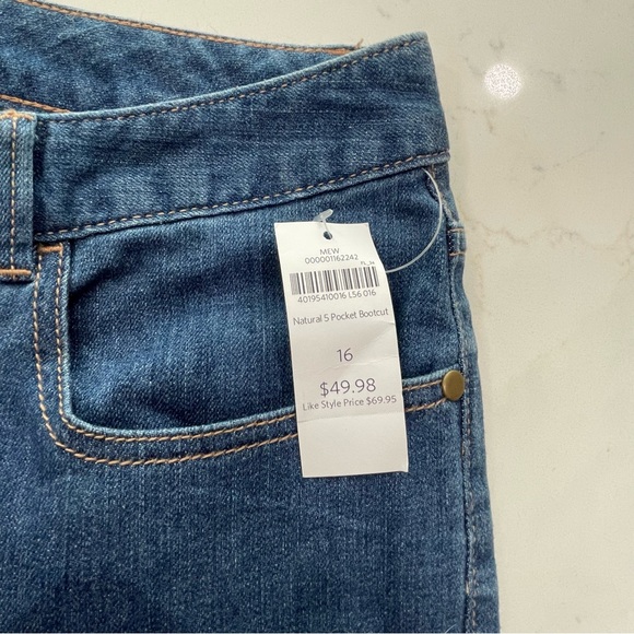 Coldwater Creek Natural 5 Pocket Bootcut Denim Blue Jeans - Size 16 - NWT - Picture 8 of 11